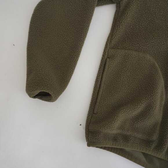 Hudson North Olive Green Button Collar Outdoors Fleece Pull Over Sweater Medium - Picture 8 of 9